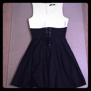 Black and white shoulder strap dress by XOXO